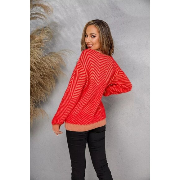 Lumier Long Sleeve Zig Zag Boatneck Sweater Sz‎ M NWT Colorful Soft Artsy - Picture 2 of 11